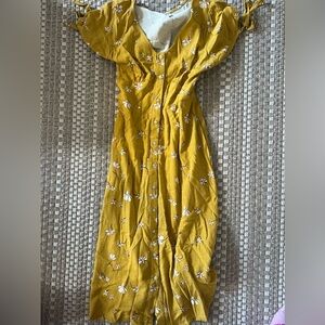 Universal Thread Mustard Floral Maxi Dress